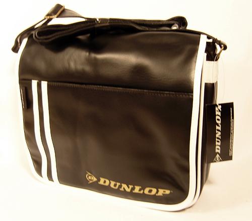 'Racer'  Retro Flight Flap Bag by DUNLOP (Black)